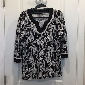 Black and White Croft & Barrow top, PXL